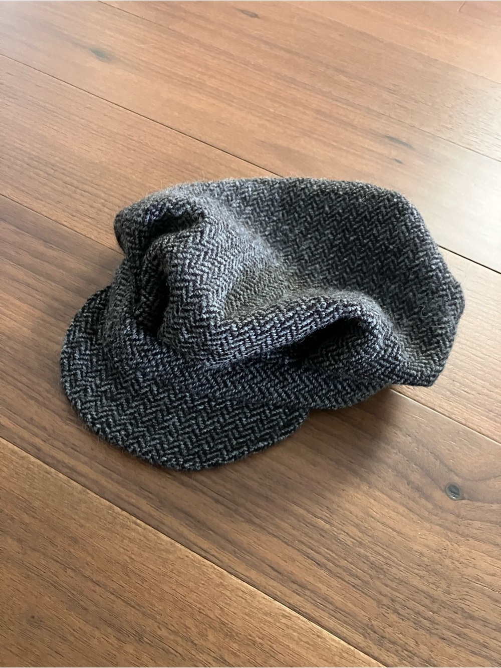 Handwoven wool newsboy hat
